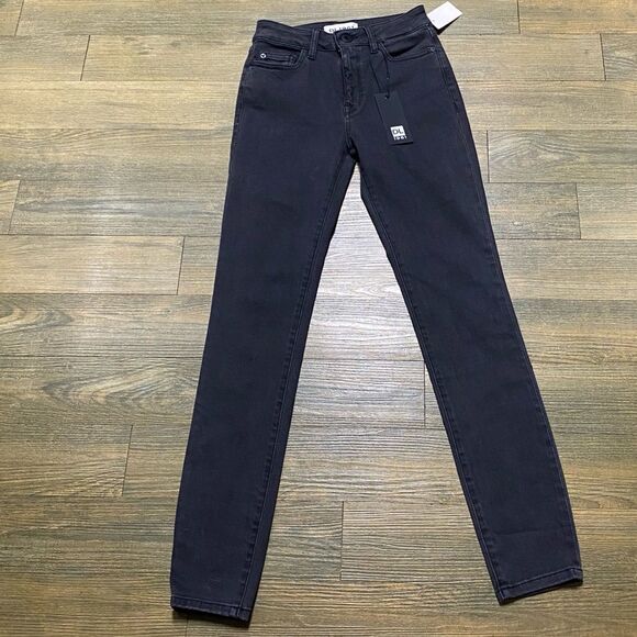 NWT DL1961 Farrow High Rise Skinny Black Magma Stretch Jean 24 - Picture 5 of 9